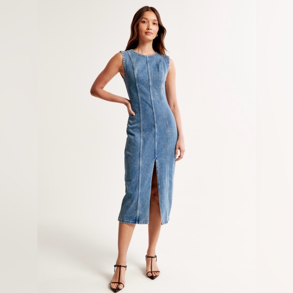 Abercrombie Shell Denim Midi Dress